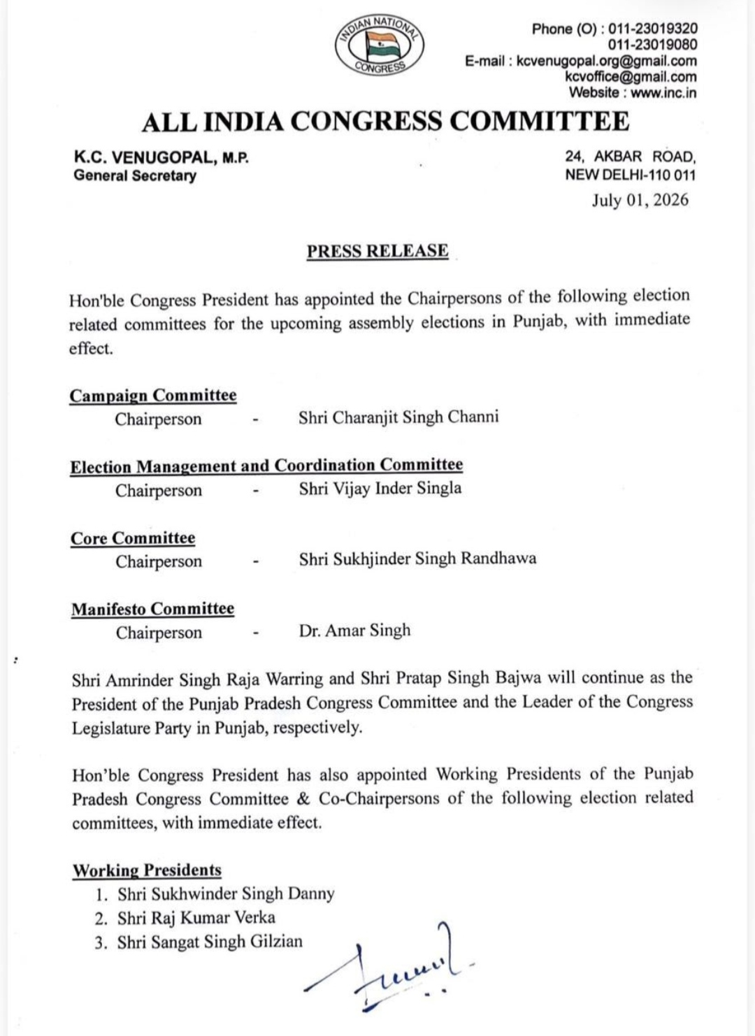 Congress list