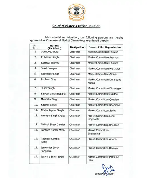 मार्केट कमेटी चेयरमैन